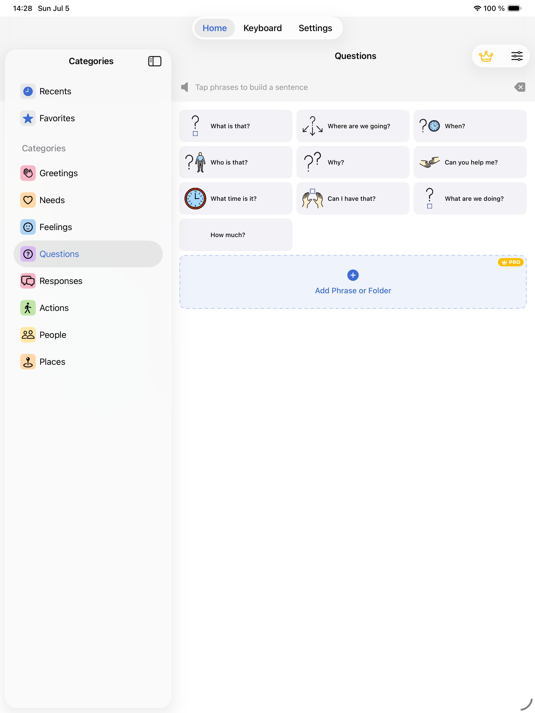 Speech Assistant on iPad